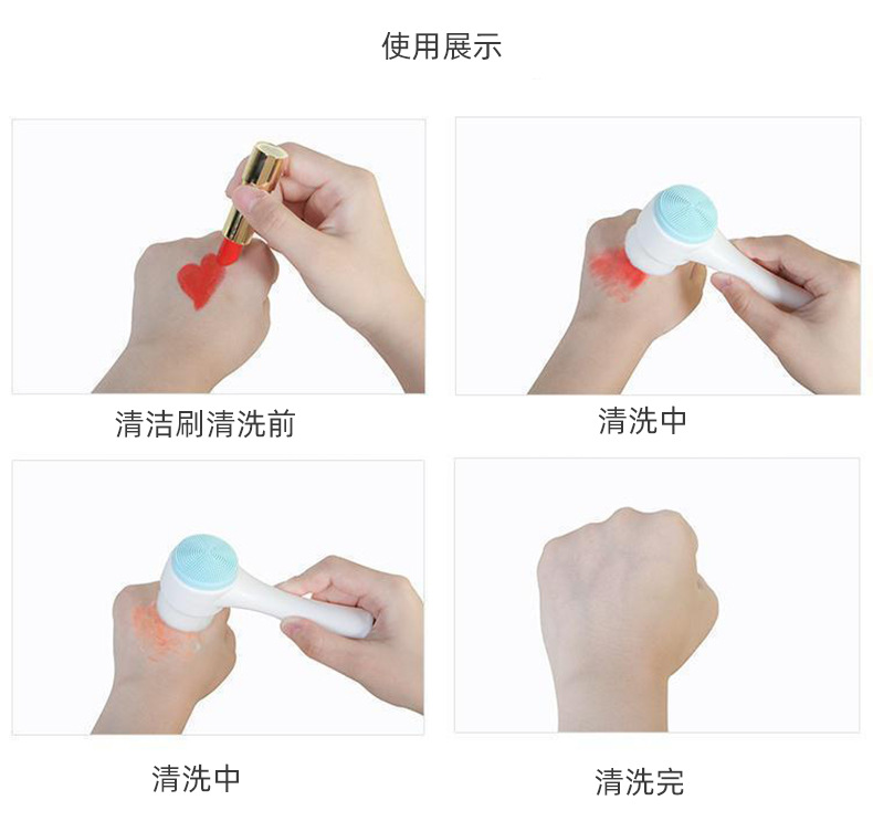 Wholesale manual facial cleansing brushes, silicone soft bristle cleansing brushes, 3D double-sided facial cleansing devices, pore cleaning and makeup removal brushes in stock undefined