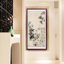 竹报平安入户玄关装饰画新中式竹子正对门走廊过道挂画客厅壁画