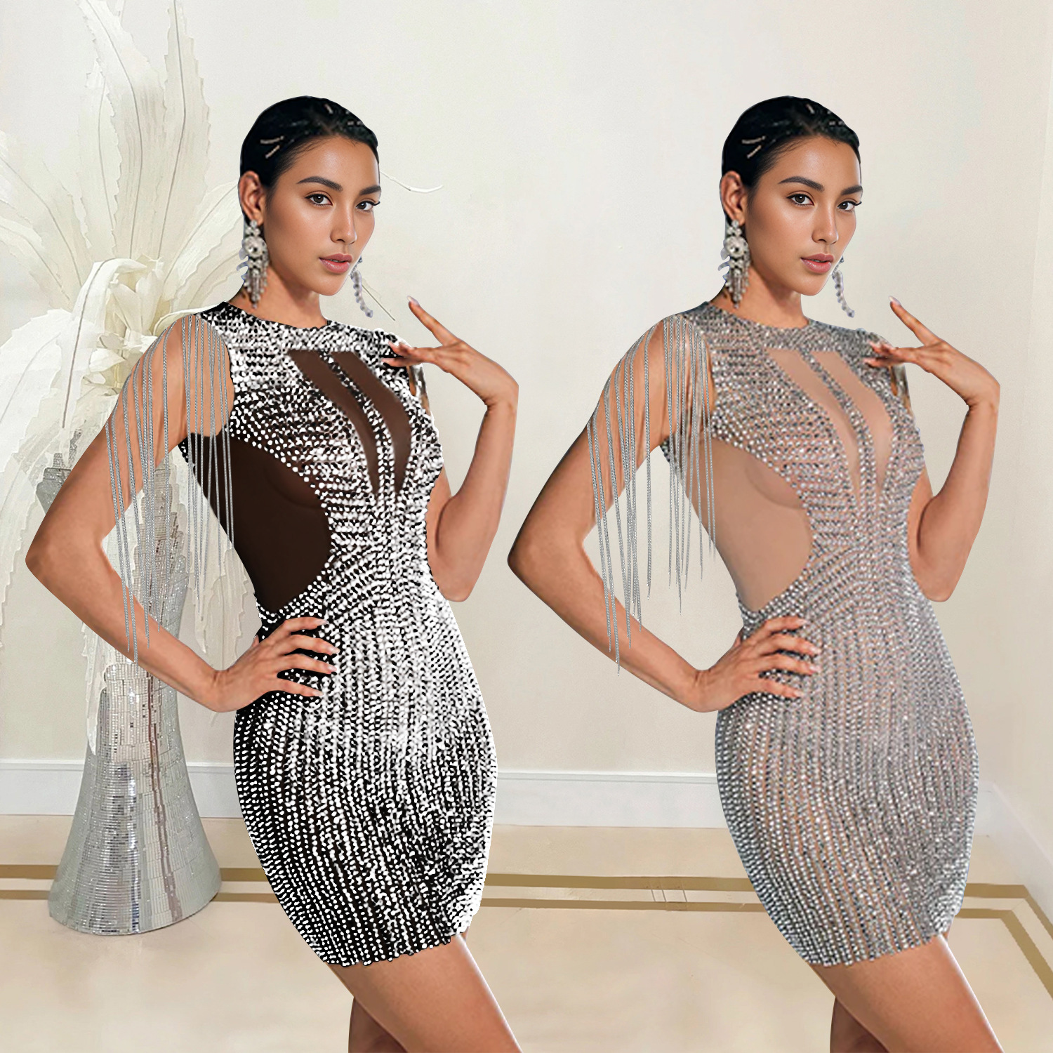 C7020 Aliexpress transfronterizo Amazon estación independiente de moda europea y americana vestidos sin mangas de perforación caliente nuevos image 1