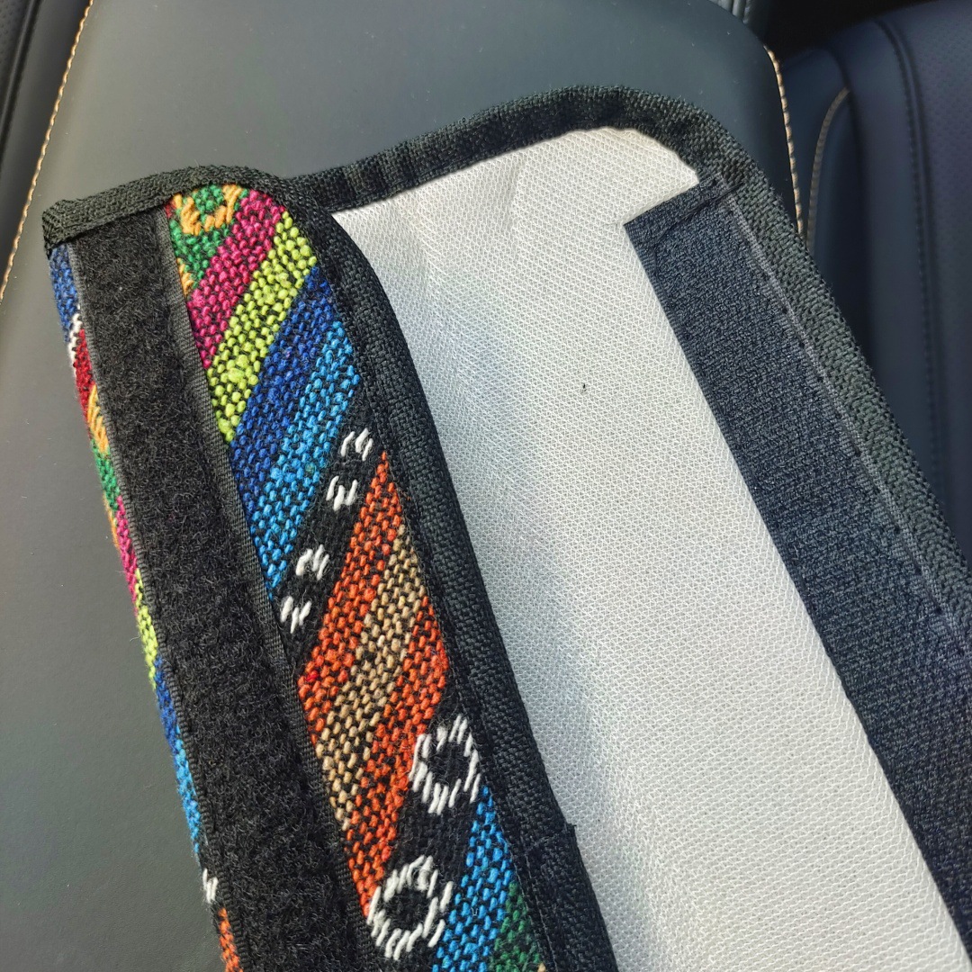 Ethnic Style Seat Belt Shoulder Cover Linen Car Safety Belt Anti-Neck Protective Cover Car Supplies Interior Decoration