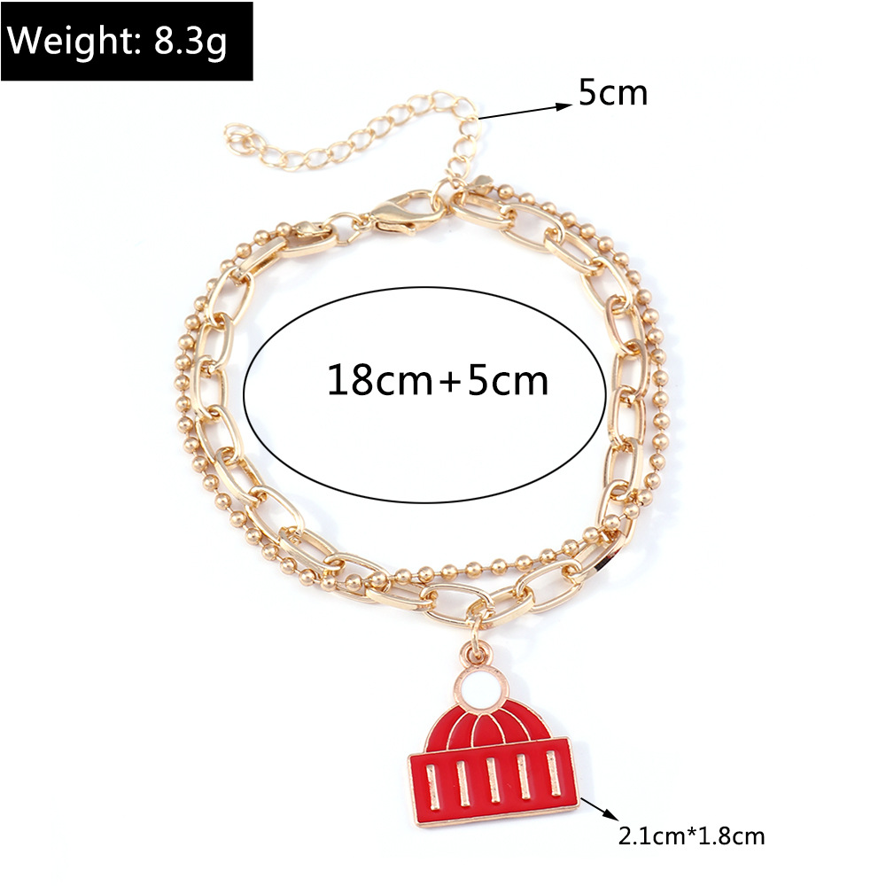 11g Weight Alloy Pendant Material Bracelets Classification Alloy Chain Material 1 Piece Quantity Holiday, Party Occasion Alloy Material Christmas Festival Christmas Tree, Santa Claus Pattern Women's Gender Enamel Design Cute, Simple Style Style Cute Simple Style Christmas Tree Santa Claus Alloy Chain & Link Bracelets Christmas Wholesale 6