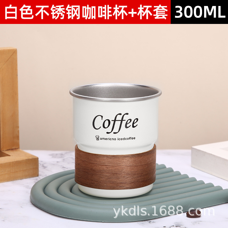 Taza de escalón de una sola capa para exteriores Taza de café de acero inoxidable 304 ins Vaso de cerveza de camping de borde rizado conveniente de alto valor