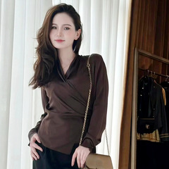 爆款22姆米重磅真丝系带蝴蝶结上衣收腰修身裹身衬衫女春秋款气质