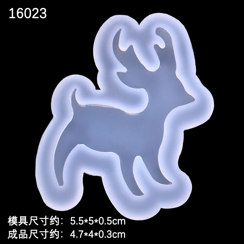 Árbol de Navidad muñeco de nieve espejo epoxi molde de silicona DIY accesorios para teléfonos móviles colgante copo de nieve ELK molde epoxi en stock