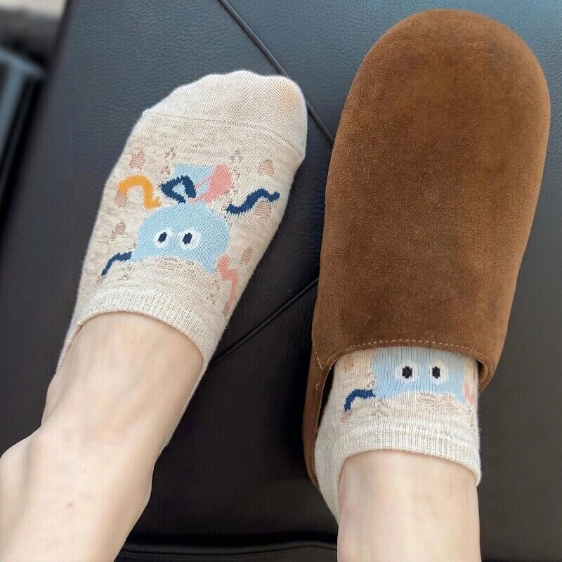 Women's Low-Cut Invisible Cartoon Socks, Non-Slip, Thin Summer Style, 2026 New Popular Model, Anti-Odor