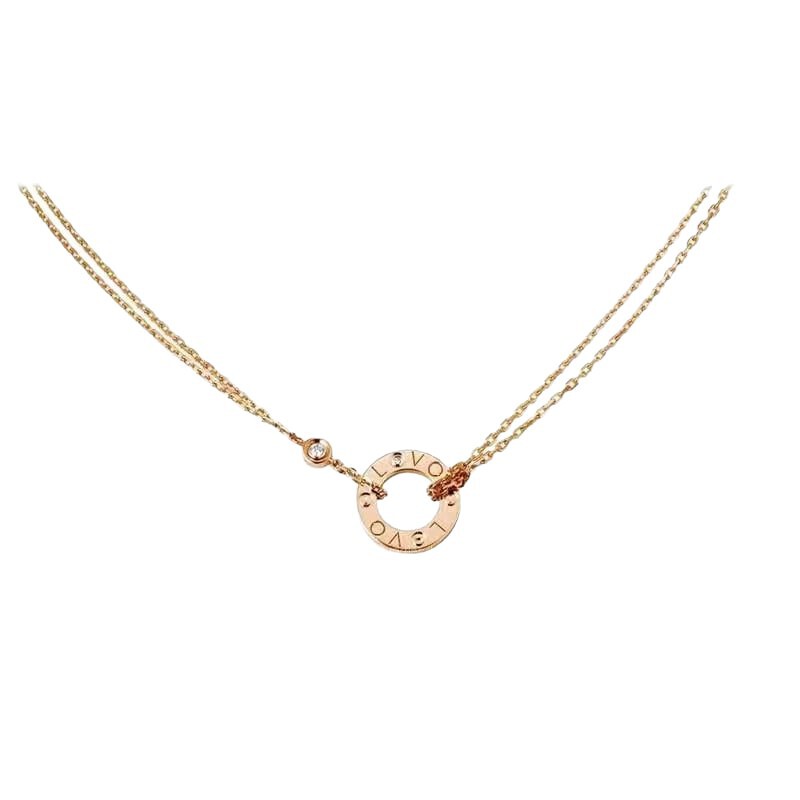 高バージョン Kajia LOVE シリーズネックレス厚メッキ 18K ダイヤモンドラウンドケーキラウンドネックレス ILOVE ペンダント鎖骨チェーン|undefined