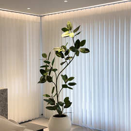 海虹景品高山榕仿真绿植高端轻奢客厅室内仿生假花树大型落地盆栽