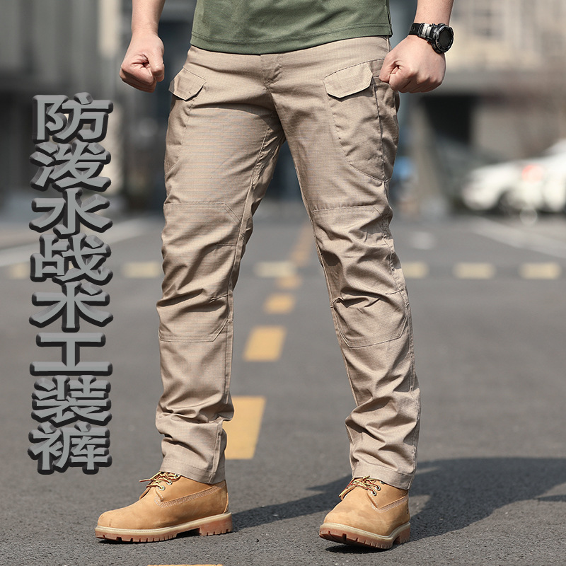 Cross-border Tactical Pants ix7 Pants Training Clothing Pants Combat Pants Workwear Multi-bag Pants Men's Plaid Fabric Fighting Elastic