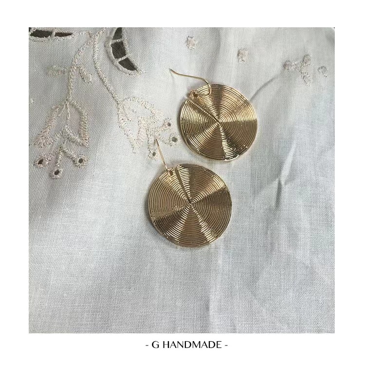 Geometric Disc Drop Earrings For Women Asymmetrical Style_voghion.com
