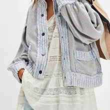 外贸欧美秋冬宽松针织开衫外套小个子慵懒风毛衣可外穿跨境女装