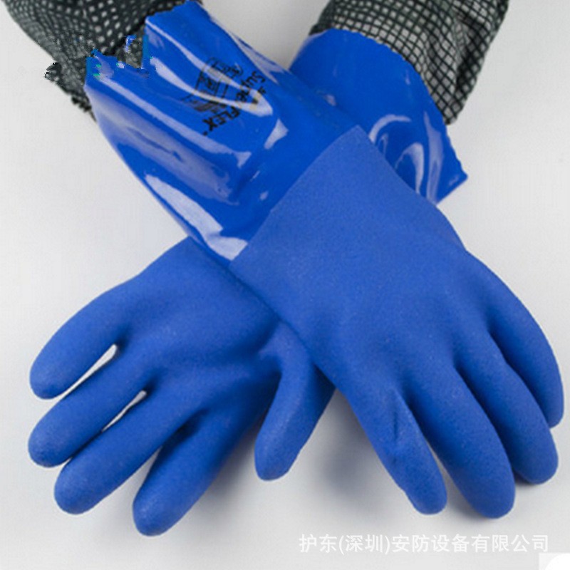 电镀防护手套 抗化学品腐蚀手套 耐酸碱石油提炼安思尔4-644