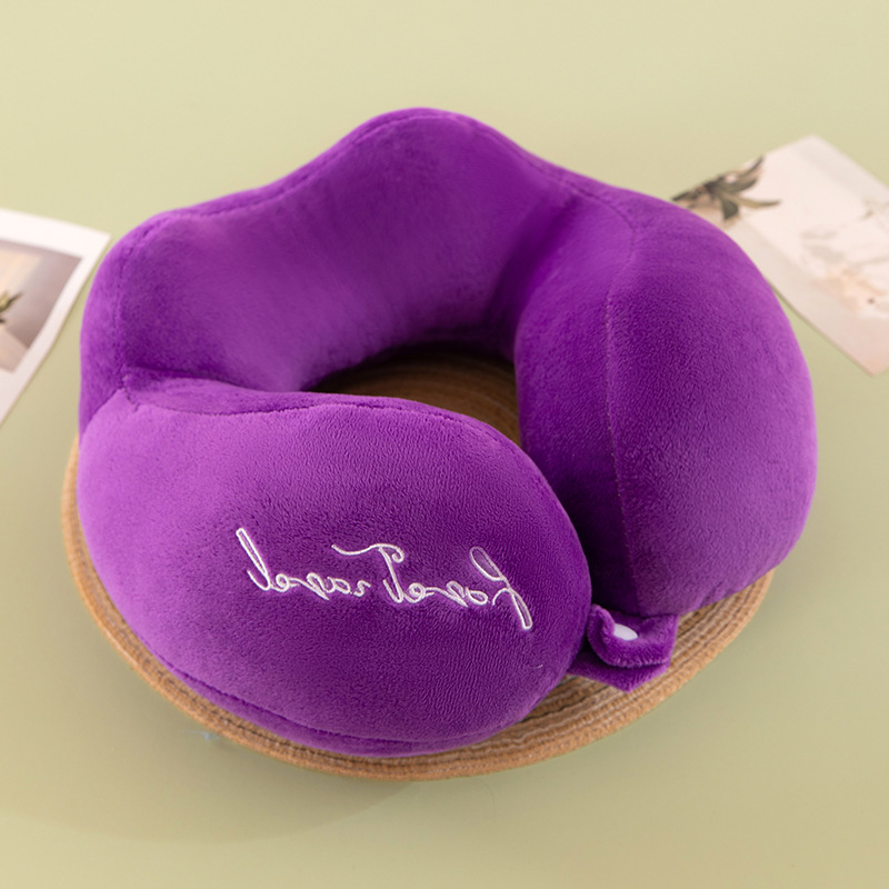 Almohada de Cuello en U de Terciopelo de Cristal y Algodón PP para Viajes y Auto