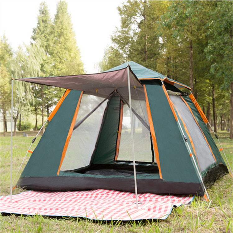Outdoor full-automatic camping vinyl tent beach folding 4-person automatic tent rainproof tent