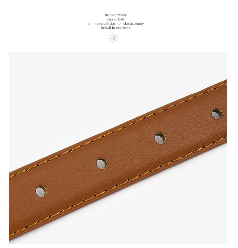 Fashionable chic style spray painted buckle decoration women's belt, solid color oval buckle, simple and versatile_viptrois.com