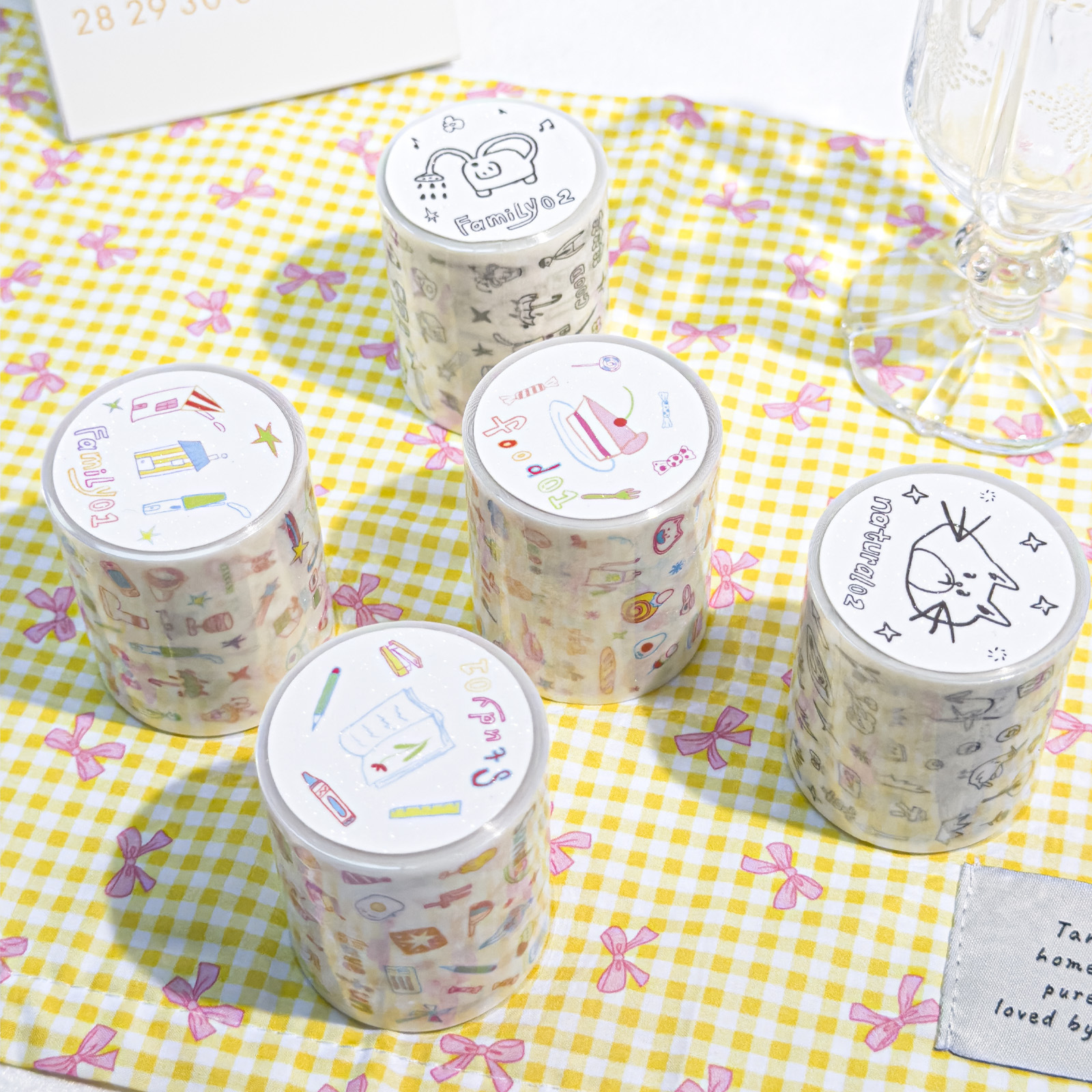 AGUG Umini adhesivo rodillo impresión memoir pet y papel libro de mano material decoración cinta de película de corte