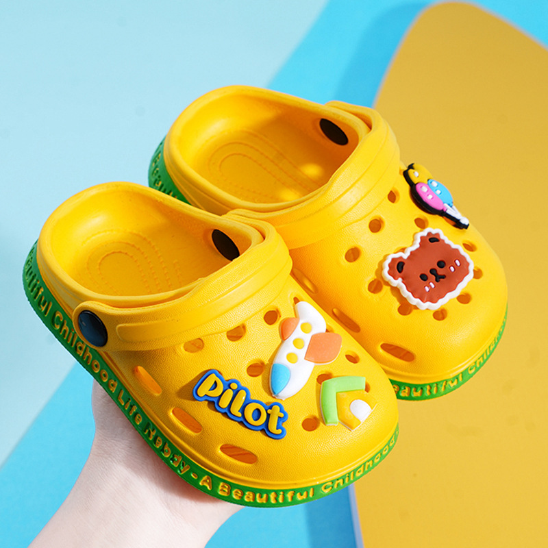 Zapatillas para niños verano niño antideslizante bebé baño 2-7 años bebé Baotou linda niña agujero 2 sandalias