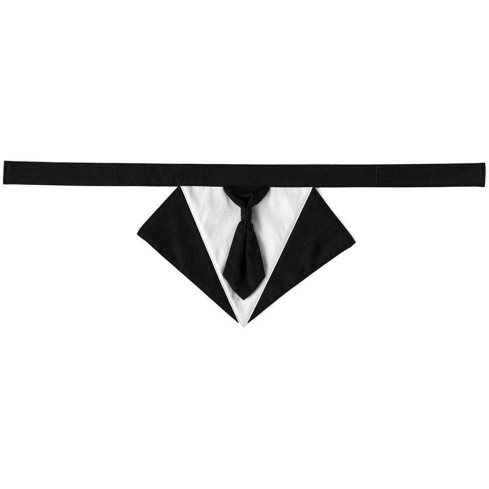 Fábrica en stock transfronterizo nuevo traje de perro de algodón sarga guapo mascota satén saliva Toalla de la boda Toalla de triángulo