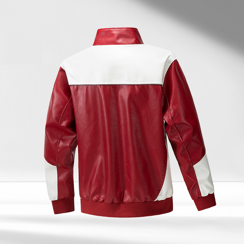 2024 moda versátil simple otoño invierno color de collar chaqueta de cuero chaqueta de moto chaqueta de tendencia chaqueta de cuero