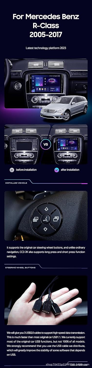 Cross-border suitable for BENZ Mercedes-Benz R-Class W251 R300 car radio multimedia GPS Android navigation