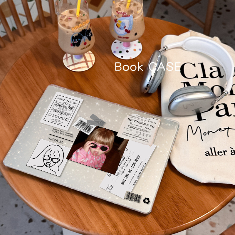 Laptop Protective Case Sunglasses Girl Apple Protective Case MacBook Air 16inch Pro Computer Transparent Case