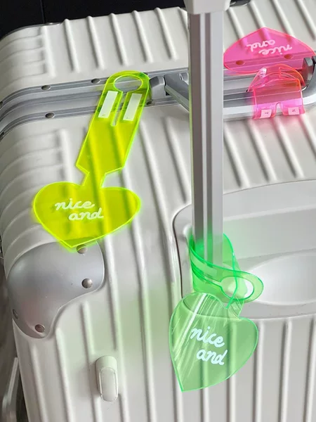 PVC fluorescent love luggage tag luggage tag boarding pass consignment suitcase anti-lost label identification tag