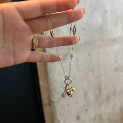 小红书爆款葫芦四叶草吊坠万能扣项链毛衣链小众复古项链一件代发