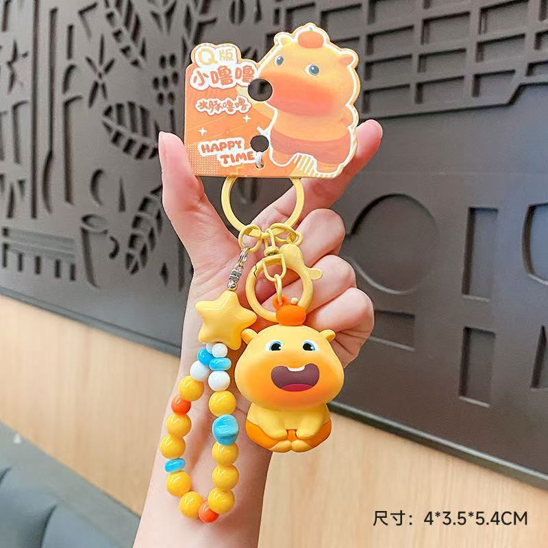 正版水豚噜噜公仔钥匙女可爱书包挂件小饰情侣汽车钥匙挂饰|undefined