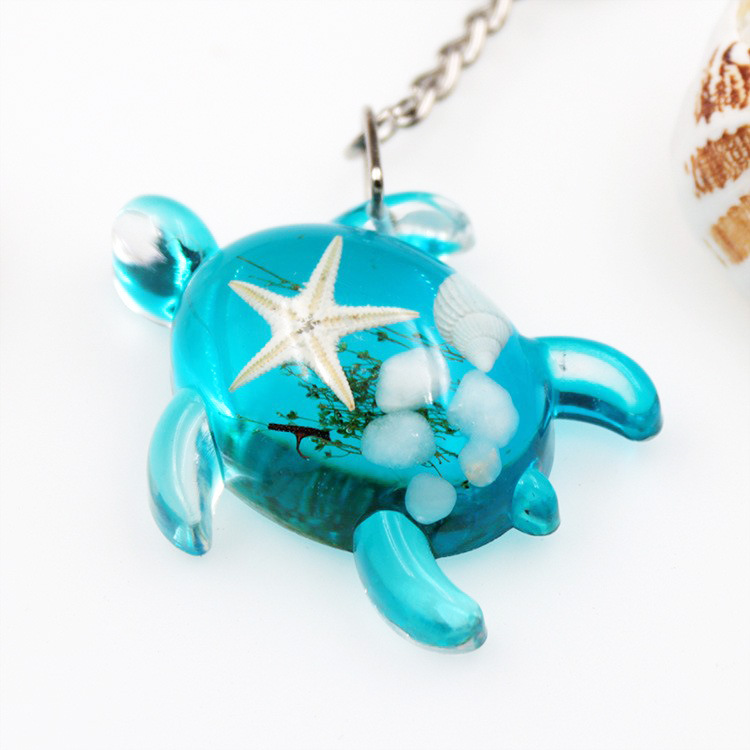 Summer New Resin Glue Starfish Keychain Boutique Hot Selling Pendant Cartoon DIY Wholesale Luminous Design
