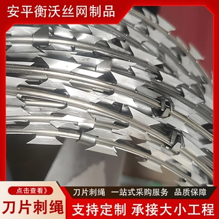 定制刀片刺绳防攀爬刀刺网学校围墙围网刺丝滚笼热镀锌刀片刺绳