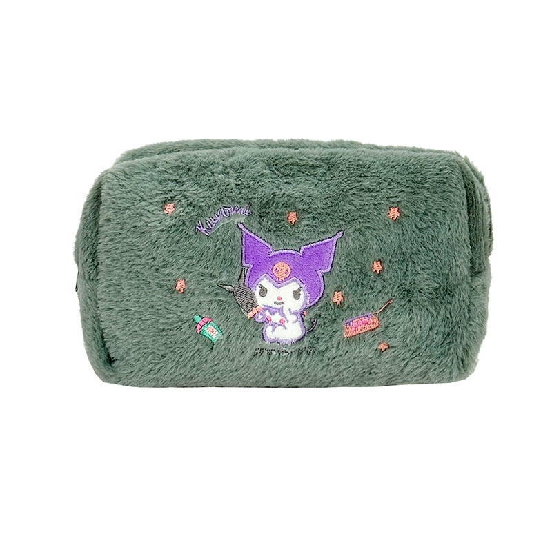 Плюшевый милый брендовый пенал, вместительная канцелярия, organizer bag, косметичка, вышивка, корейский стиль
