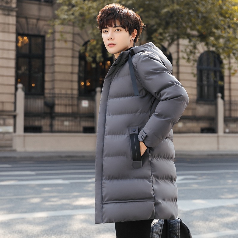 Abrigo acolchado de algodón de longitud media de invierno para hombre, chaqueta acolchada con capucha gruesa a prueba de frío, chaqueta acolchada con capucha coreana, chaqueta acolchada, fábrica al por mayor