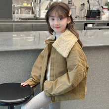 2025新款童装时尚儿童牛仔棉服棉衣夹棉加厚洋气女童秋冬装外套