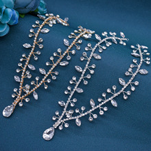 亚马逊新娘头饰 手工额链软发带 吊水钻前额发箍吊坠发饰 DZ052