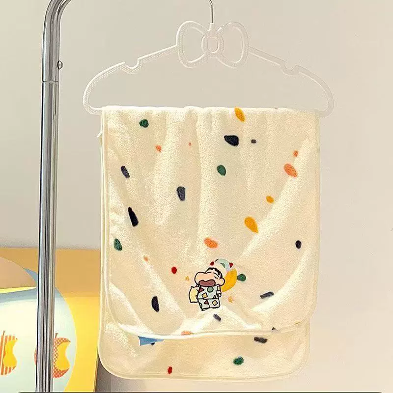 Cute crayons, quick dry hair towel, coral shower cap for adults for head wash, water absorbent