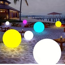 跨境户外装饰球草坪庭院泳池充气发光球充气遥控带led闪光沙滩球