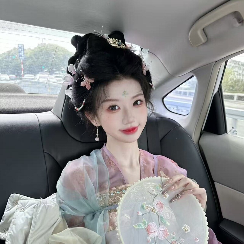 New Style Glazed Hanfu Tang Dynasty Hanfu with Chest-Length Shawl, Replica Broken Skirt, Women's Spring and Summer National Style Adult Outfit, Others