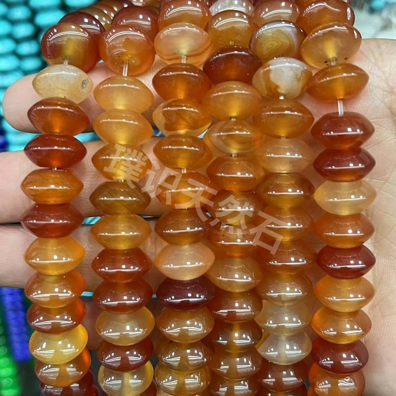天然石水晶玛瑙6*12算盘尖珠飞碟小配珠diy饰品手串项链手链配件|undefined