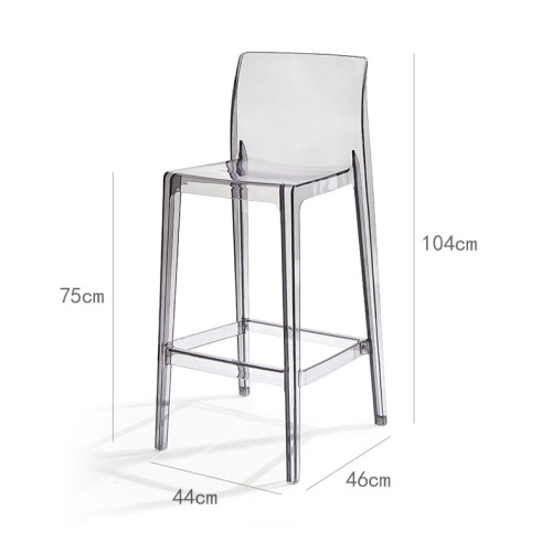Acrylic transparent bar chair Internet celebrity household high stool modern simple high chair Nordic style plastic crystal bar stool