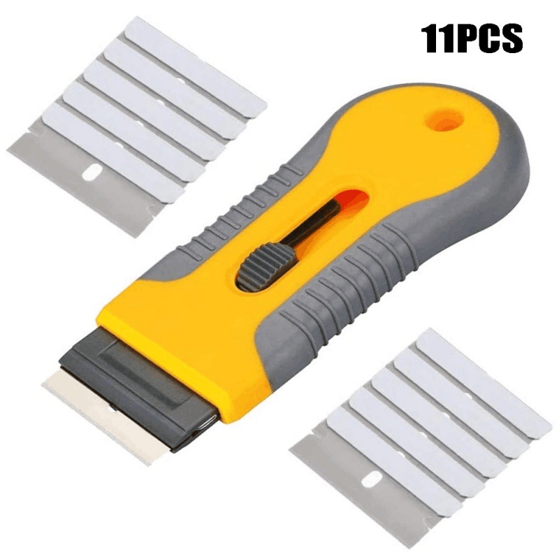 跨境11PCS玻璃墙贴花标签贴纸清洁工具迷你便携伸缩刮刀清理