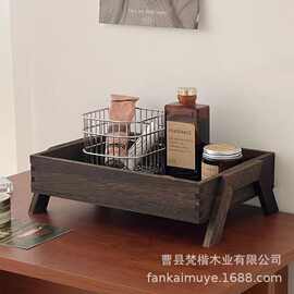 桐木洗漱台木质置物架浴室卫生间洗手台收纳架高脚梳子化妆品托盘