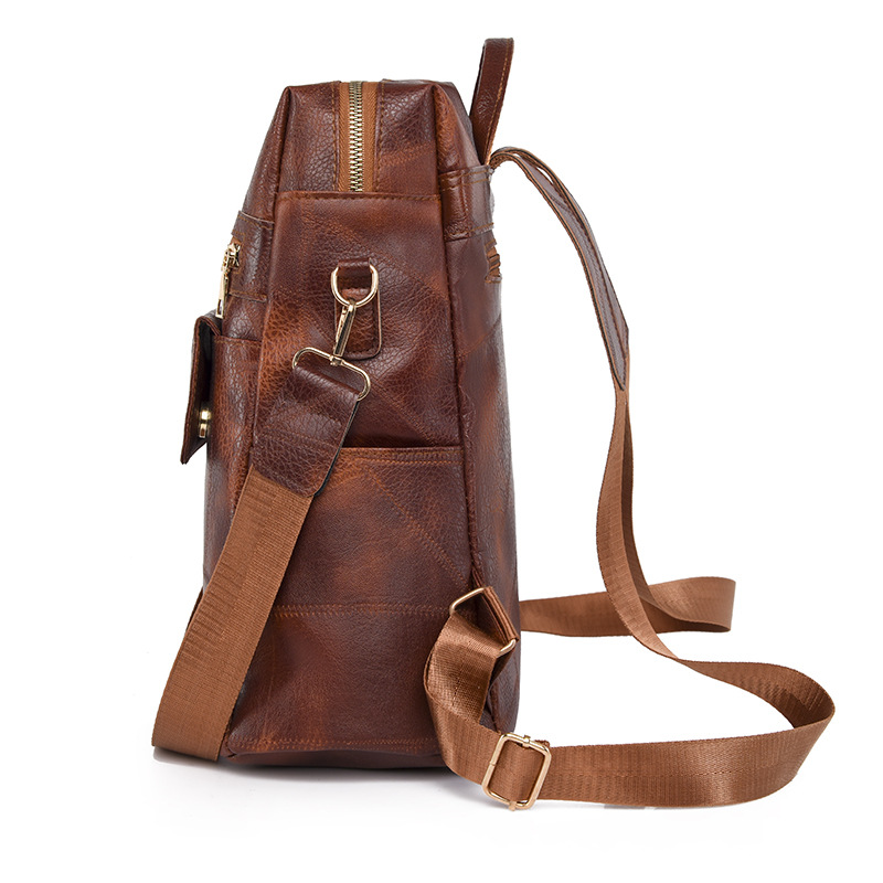 Nuevo producto de comercio exterior 2023 casual mujer mochila de cuero suave moda versátil multifuncional de doble uso mochila escolar