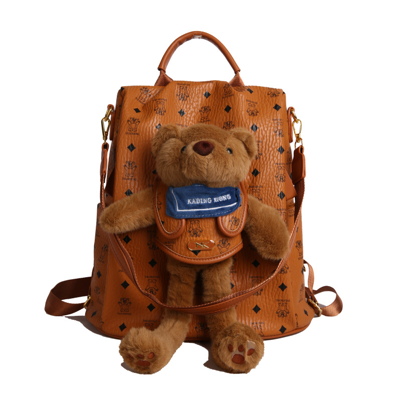 Cute caricatura oso mochila 2025 nueva mochila muñeca de niña muñeca de moda moda mochila de mujer