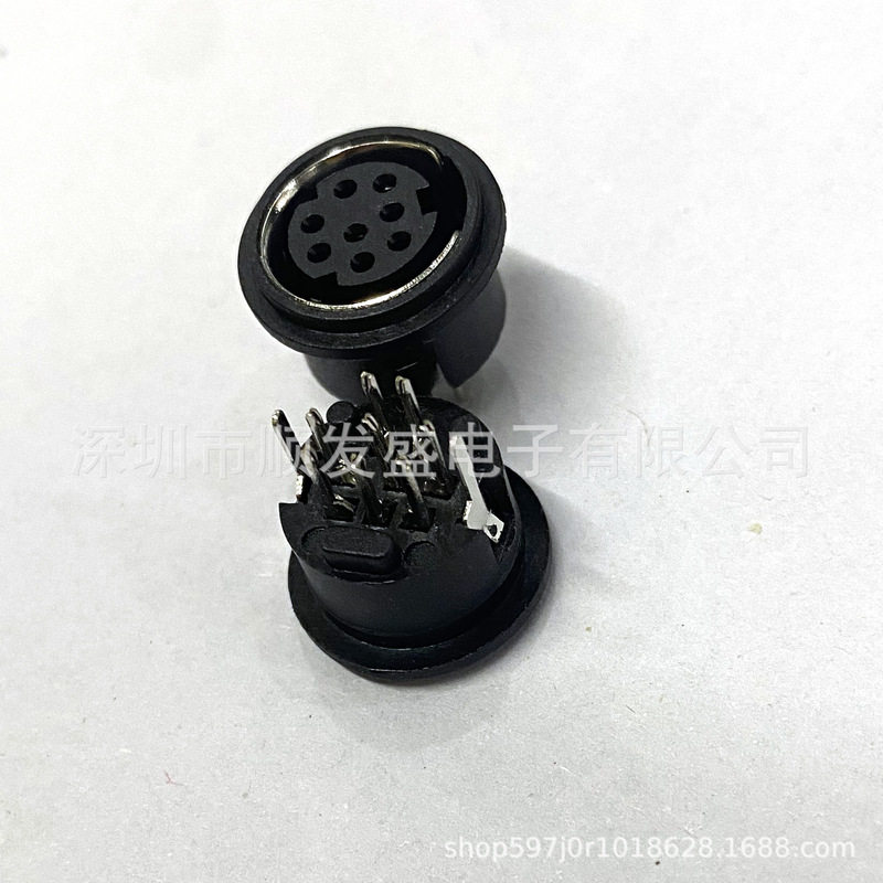S terminal mini PS2 socket DIN Seat 8p eight-core full plastic MDC-8-04 round female base 180 degrees
