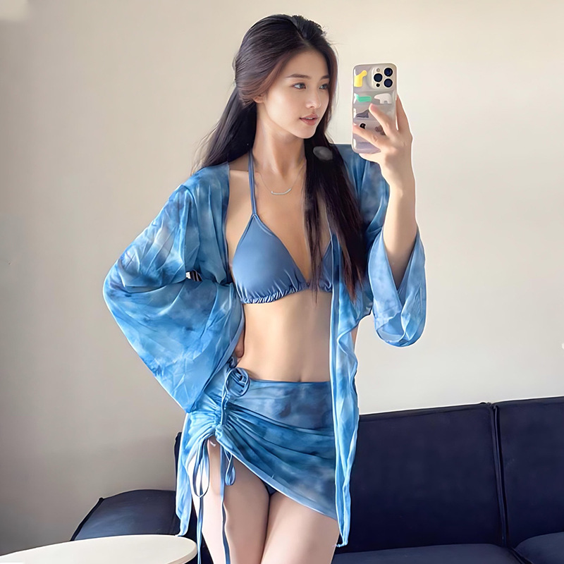 Traje de baño dividido protector solar de manga larga ligero personalizado para mujer Bikini Beach Water Park Advanced Swimming logo impreso