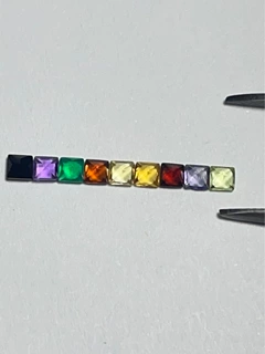 天然橄榄石堇青石红石榴黄晶紫晶绿玛瑙黑玛瑙正方形2*2首饰 配石