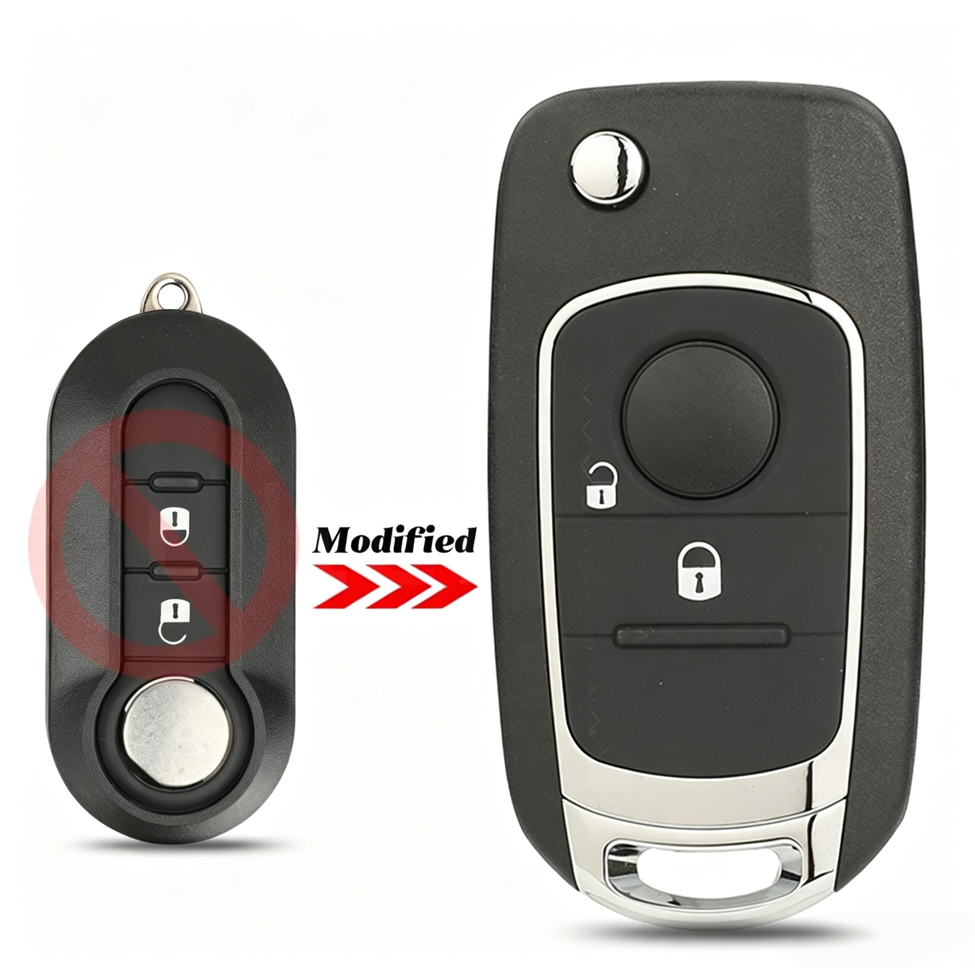 Suitable for 2/3 button Fiat 500 Panda modified folding car key remote control shell SIP22 blank key