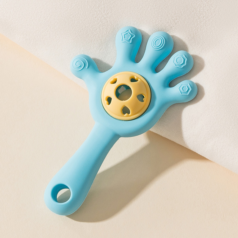 Diente para bebés, palillos de dientes para bebés, juguetes de campana de palma, juguetes de mordida de agua hervida, juguetes de pacificación de manos para evitar comer