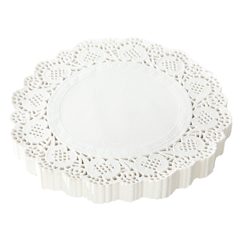 Papel inferior de la flor papel de hornear cocina papel absorbente de aceite papel de pastel papel de encaje almohadilla de pizza papel comida frita bandeja de papel de encaje