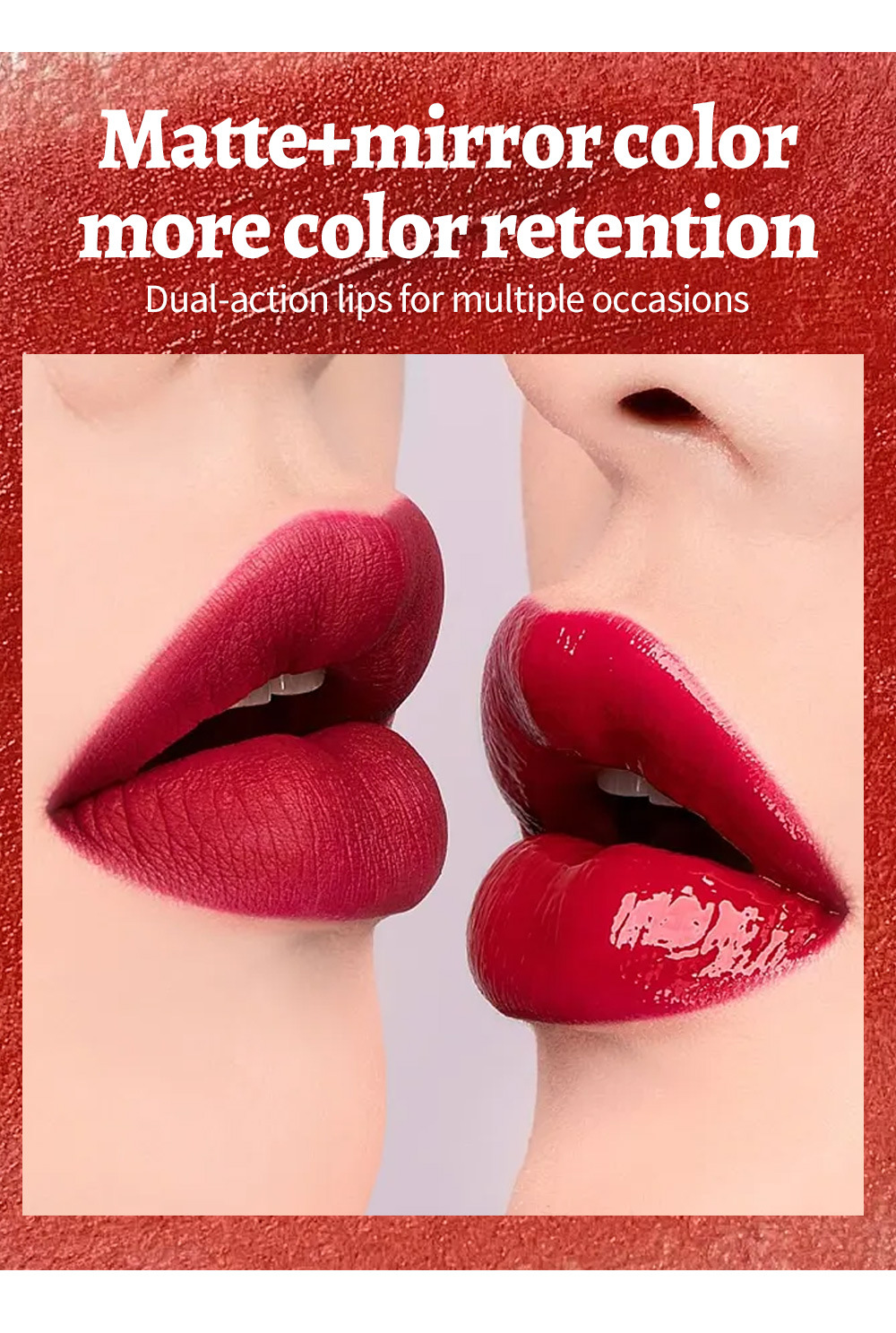 carina Facile à appliquer la couleur sur le maquillage, brillant miroir à double tête, ne se décolore pas, ne tache pas, résistant à l'eau, brillant à lèvres résistant à la sueur_voghion.com