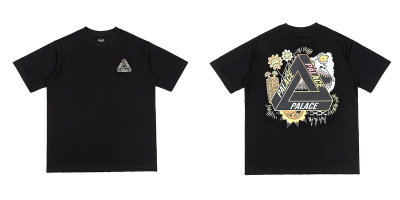 欧米の潮牌palace三角形双紗プリント高品質男女カジュアル半袖tシャツ|undefined